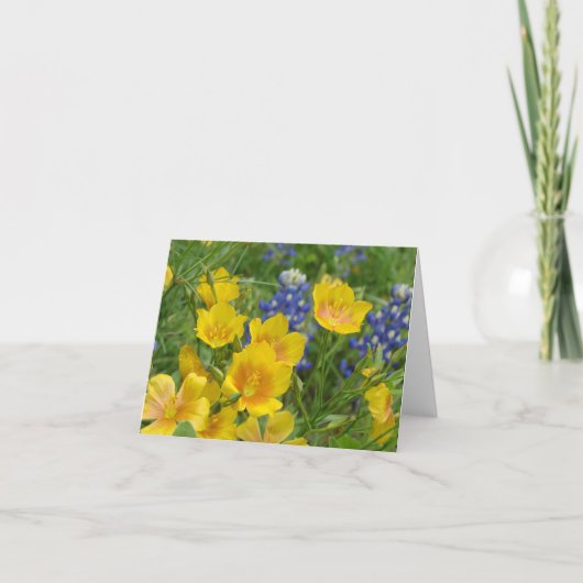 Texas Wildblume Bluebonnet & Flax Notecard Karte (Vorderseite)