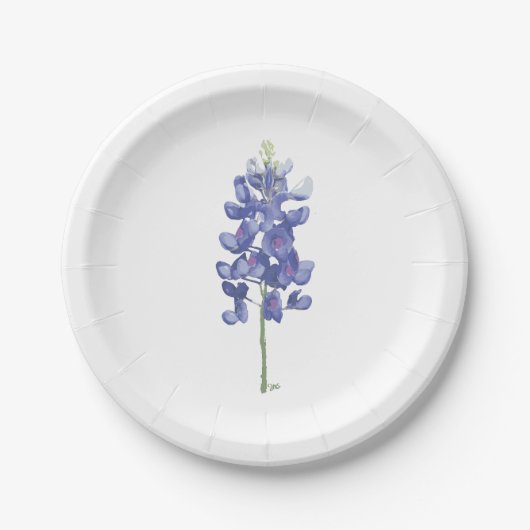 Texas-Wildblume Bluebonnet Pappteller (Vorderseite)