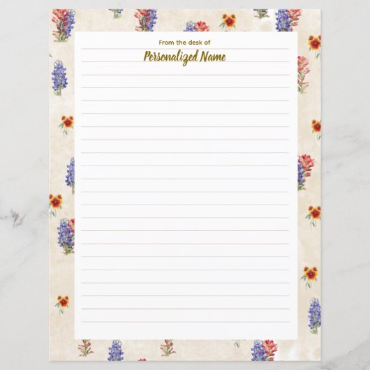 Texas-Wildblume-Papierblatt (Vorderseite)