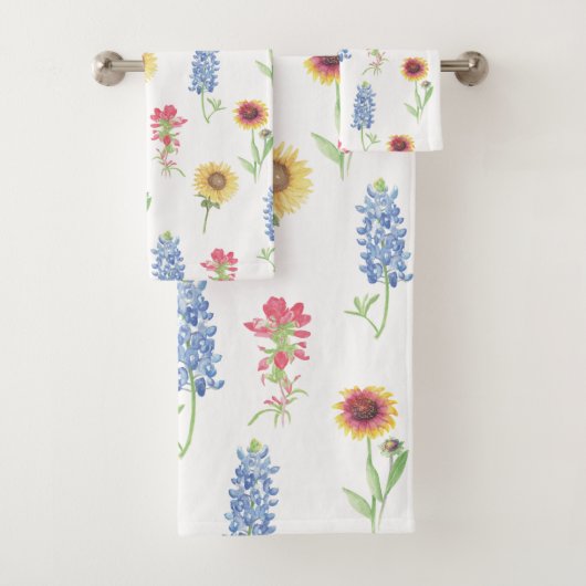 Texas Wildblume Pattern Badhandtuch Set (Insitu)