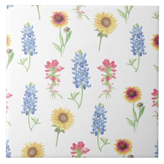 Texas Wildblume Pattern Fliese (Vorderseite)