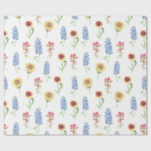 Texas Wildblume Pattern Geschenkpapier (Flach)