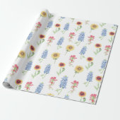 Texas Wildblume Pattern Geschenkpapier (Ungerollt)