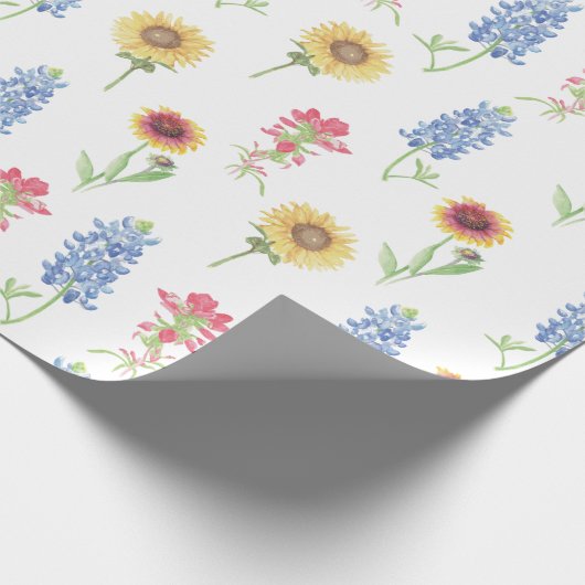 Texas Wildblume Pattern Geschenkpapier (Ecke)