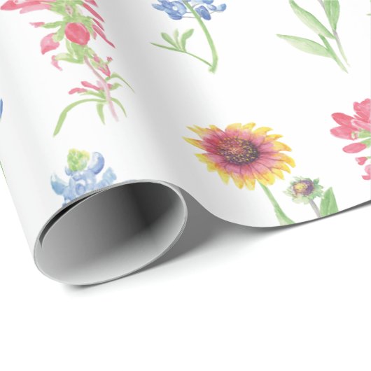 Texas Wildblume Pattern Geschenkpapier (Rolleneckpunkt)