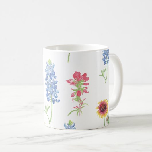 Texas Wildblume Pattern Kaffeetasse (VorderseiteRechts)