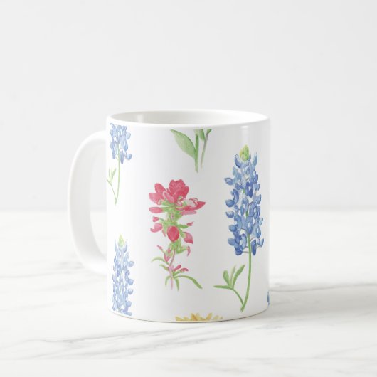 Texas Wildblume Pattern Kaffeetasse (Vorderseite Links)