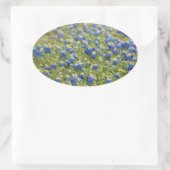 Texas Wildblumen Bluebonnets Digital Painting Ovaler Aufkleber (Tasche)