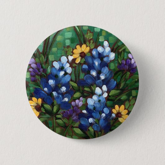 "Texas-Wildblumen - Bluebonnets-" runder Knopf Button (Vorderseite)