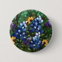 "Texas-Wildblumen - Bluebonnets-" runder Knopf