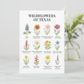 Texas-Wildblumen im Wasserfarbenstil Einladung (Stehend Vorderseite)
