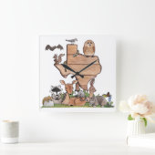 Texas Wildlife Quadratische Wanduhr (Zuhause)