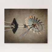 Texas Windmill auf Sepia Textured Background Puzzle (Horizontal)