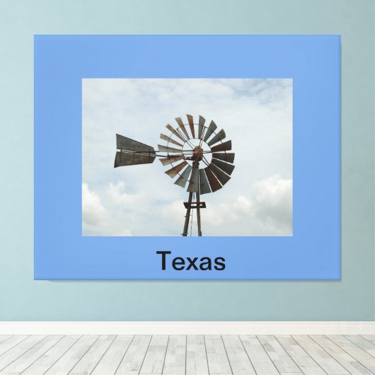 Texas Windmill Leinwanddruck (Insitu (Holzboden))