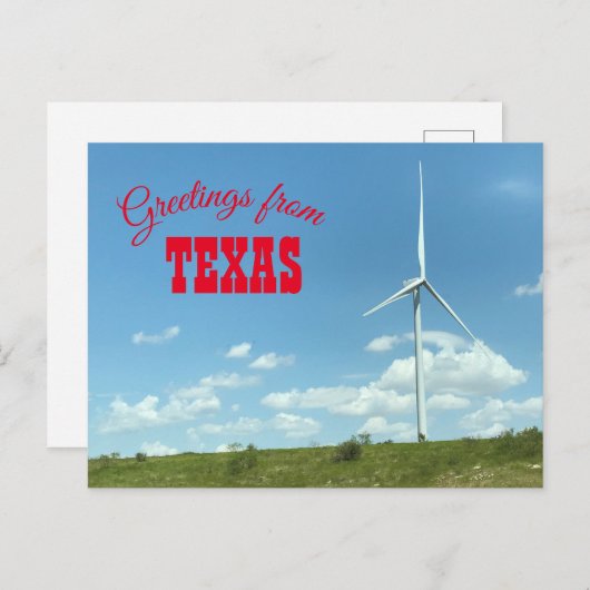 Texas Windmill Postcsrd Postkarte (Vorne/Hinten)