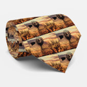 Texas-Windmühlensonnenuntergang Krawatte (Gerollt)