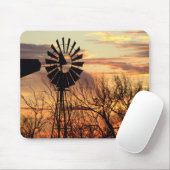 Texas-Windmühlensonnenuntergang Mousepad (Mit Mouse)