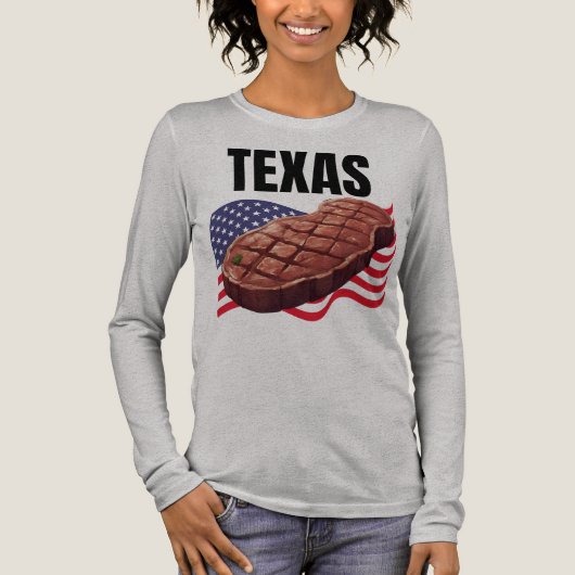 Texas Women's Bella+Leinwand Long Sleeve Tri-Blend Shirt (Vorderseite)