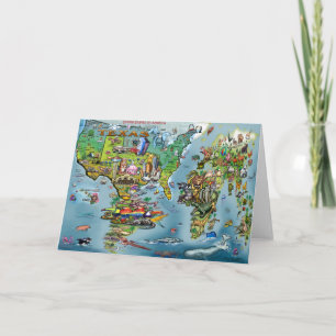 Texas World Map Card Karte
