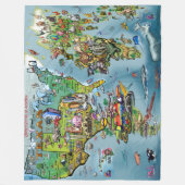 Texas World Map Fleece Blanket (Vorderseite)