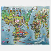 Texas World Map Fleece Blanket (Vorderseite (Horizontal))
