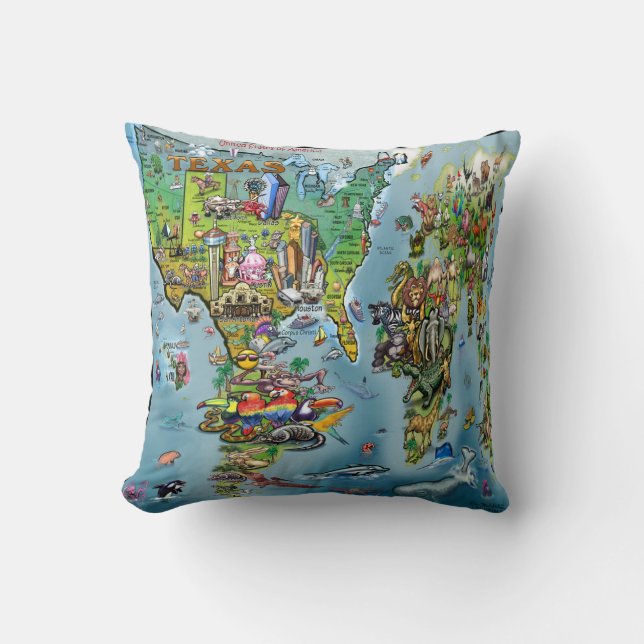 Texas World Throw Kissen (Vorderseite)