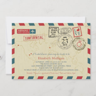 TEXAS World Traveller Airmail  Brautparty Einladung