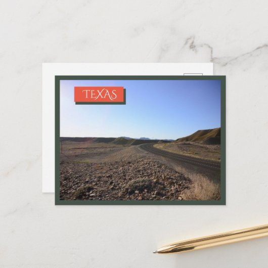Texas Wüste Open Road Big Bend Postkarten (Vorderseite/Rückseite Beispiel)