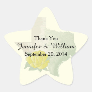 Texas Yellow Rose Gastgeschenk Hochzeit Aufkleber