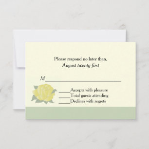 Texas Yellow Rose Wedding RSVP Card Karte