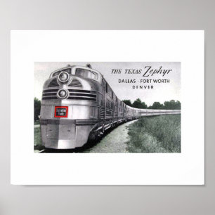 Texas Zephyr Zug Vintage Poster