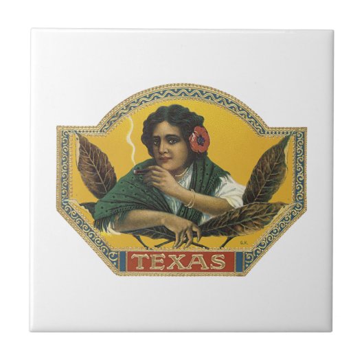 Texas-Zigarrenetikett Fliese (Vorderseite)