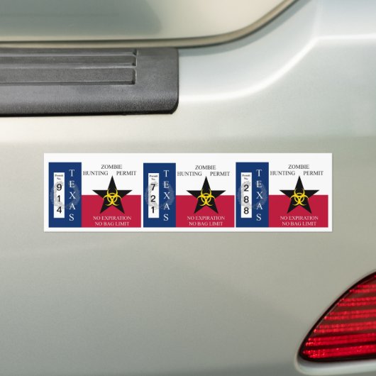 Texas-Zombie-Jagd-Erlaubnis Autoaufkleber (Auf Auto)