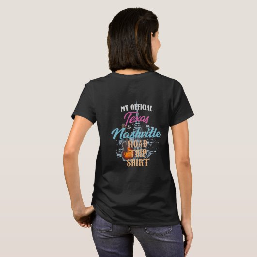 Texas zu den Nashville-Straßen-Reise-T - Shirts (Schwarz voll)