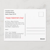 Texas zu Valentine's Day Realtor Marketing Postcar Postkarte (Rückseite)