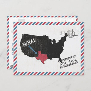Texas Zuhause Air Mail Postkarte