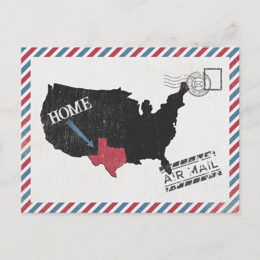 Texas Zuhause Air Mail Postkarte (Vorderseite)