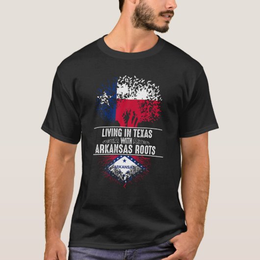 Texas Zuhause Arkansas Roots Staat Tree Flag Shirt (Vorderseite)
