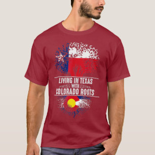 Texas Zuhause Colorado Roots Staat Tree Flag Liebe T-Shirt