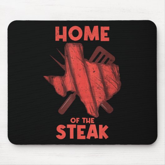 Texas - Zuhause des Steak Barbecue Grill Funn Mousepad (Vorne)