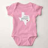 Texas Zuhause Grown Staat T-Shirt Baby Strampler (Vorderseite)