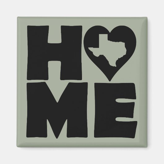 Texas Zuhause Heart Staat Kühlschrankmagnet (Vorne)