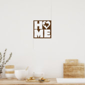 Texas Zuhause Heart Staat Plakatzeichen Poster (Küche)