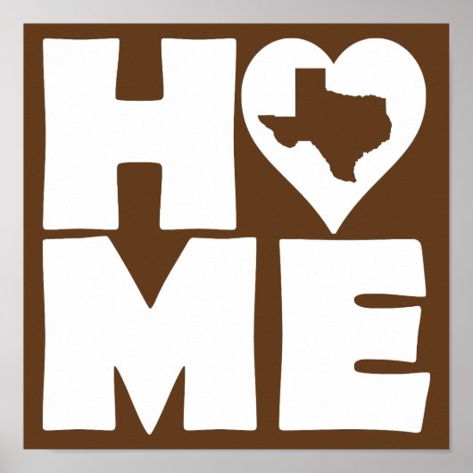 Texas Zuhause Heart Staat Plakatzeichen Poster (Vorne)