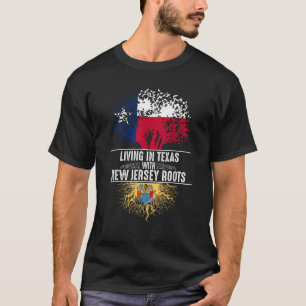 Texas Zuhause New Jersey Roots Staat Tree Flag Lie T-Shirt