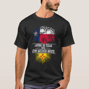 Texas Zuhause New Mexico Roots Staat Tree Flag Lie T-Shirt