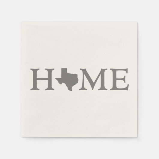 Texas Zuhause Staat Gray Lone Star Texan Word Art Serviette (Vorderseite)