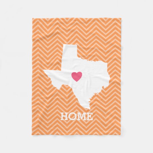 Texas Zuhause Staat Liebe mit optionalem benutzerd Fleecedecke (Vorderseite)