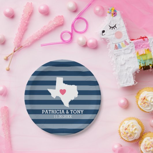 Texas Zuhause Staat Liebe mit optionalem benutzerd Pappteller (Party)