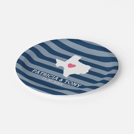 Texas Zuhause Staat Liebe mit optionalem benutzerd Pappteller (Schrägansicht)